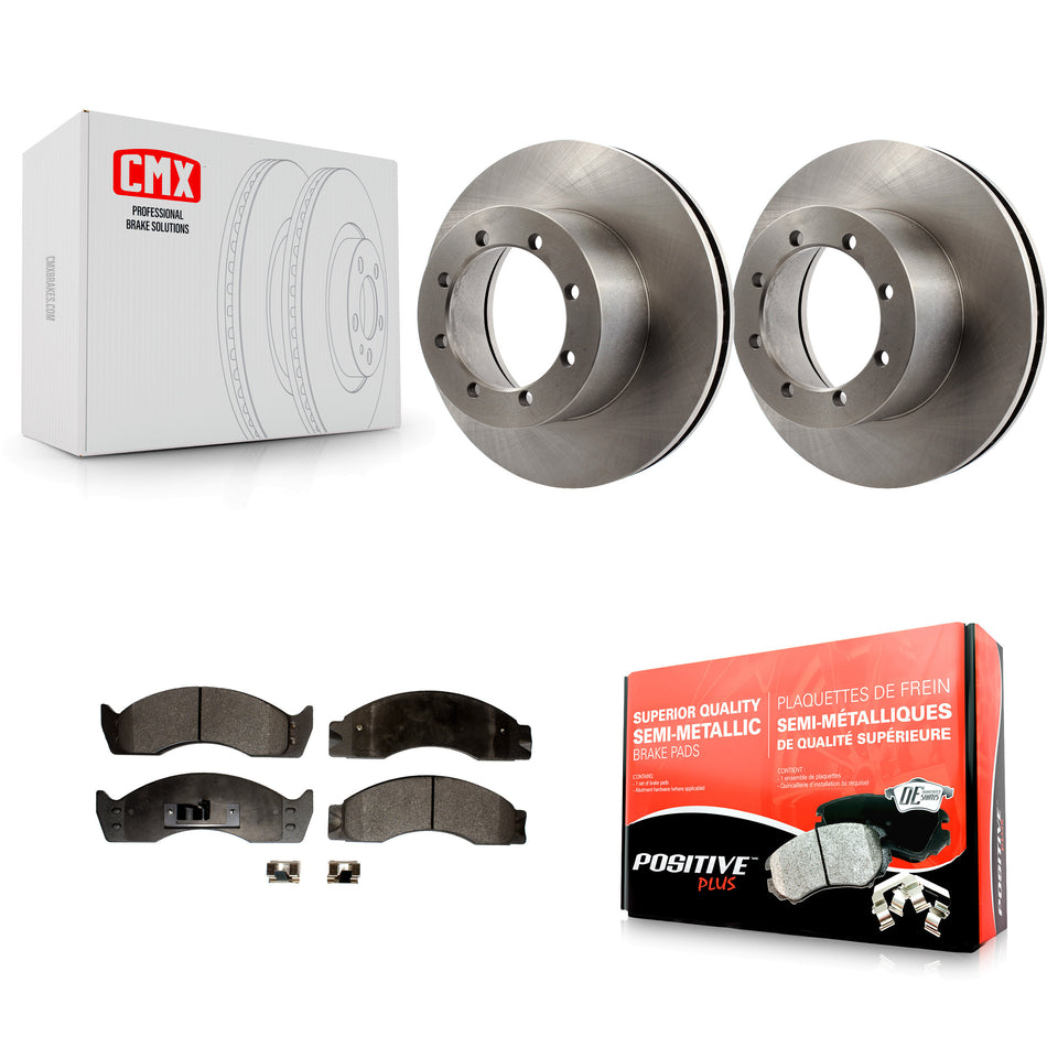 Rear Disc Brake Rotors And Semi-Metallic Pads Kit For Ford E-450 Econoline Super Duty K8F-101580