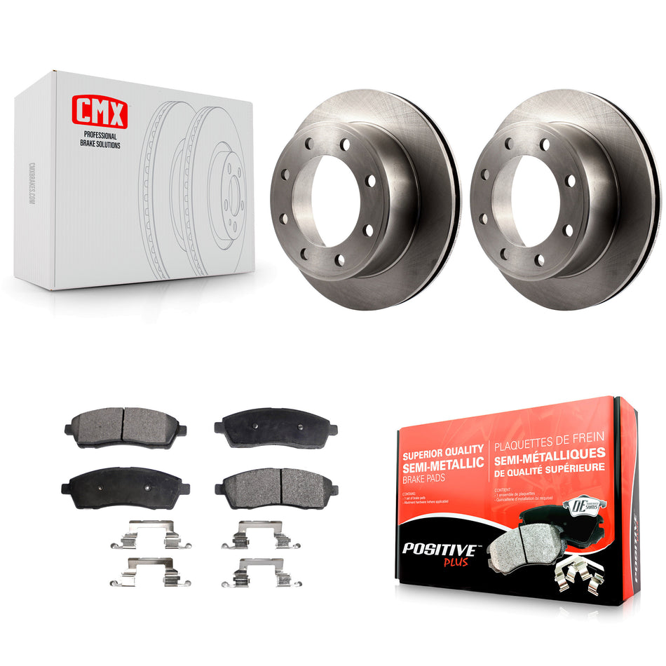 Rear Disc Brake Rotors And Semi-Metallic Pads Kit For Ford F-250 Super Duty F-350 Excursion K8F-101586