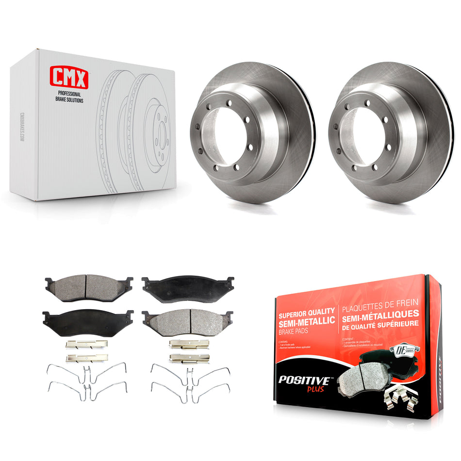 Rear Disc Brake Rotors And Semi-Metallic Pads Kit For 2003 Ford F-550 Super Duty With 8 Lug Wheels K8F-101587
