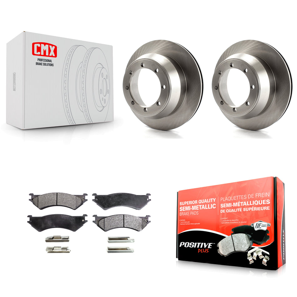 Rear Disc Brake Rotors And Semi-Metallic Pads Kit For Ford E-350 Super Duty Econoline Club Wagon F-150 Heritage K8F-101590