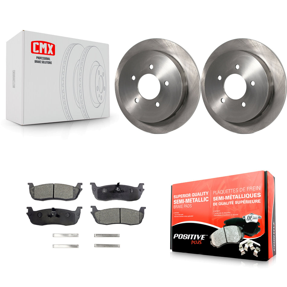 Rear Disc Brake Rotors And Semi-Metallic Pads Kit For Ford F-150 Expedition Lincoln Navigator Heritage Blackwood K8F-101592