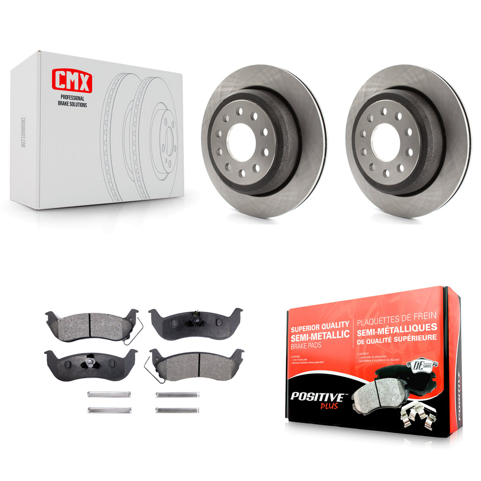 Rear Disc Brake Rotors And Semi-Metallic Pads Kit For 2003-2011 Lincoln Town Car Sedan K8F-101595