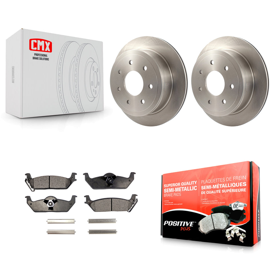 Rear Disc Brake Rotors And Semi-Metallic Pads Kit For Ford F-150 Lincoln Mark LT K8F-101600