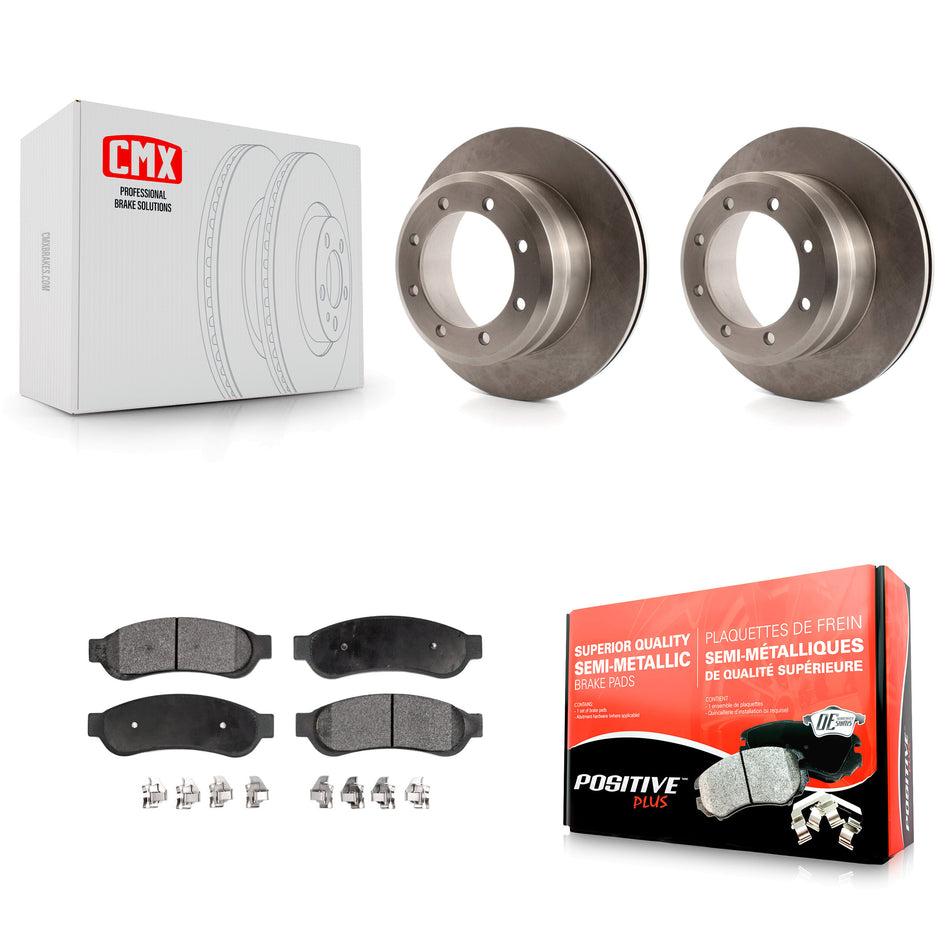 Rear Disc Brake Rotors And Semi-Metallic Pads Kit For Ford F-350 Super Duty F-450 K8F-101607
