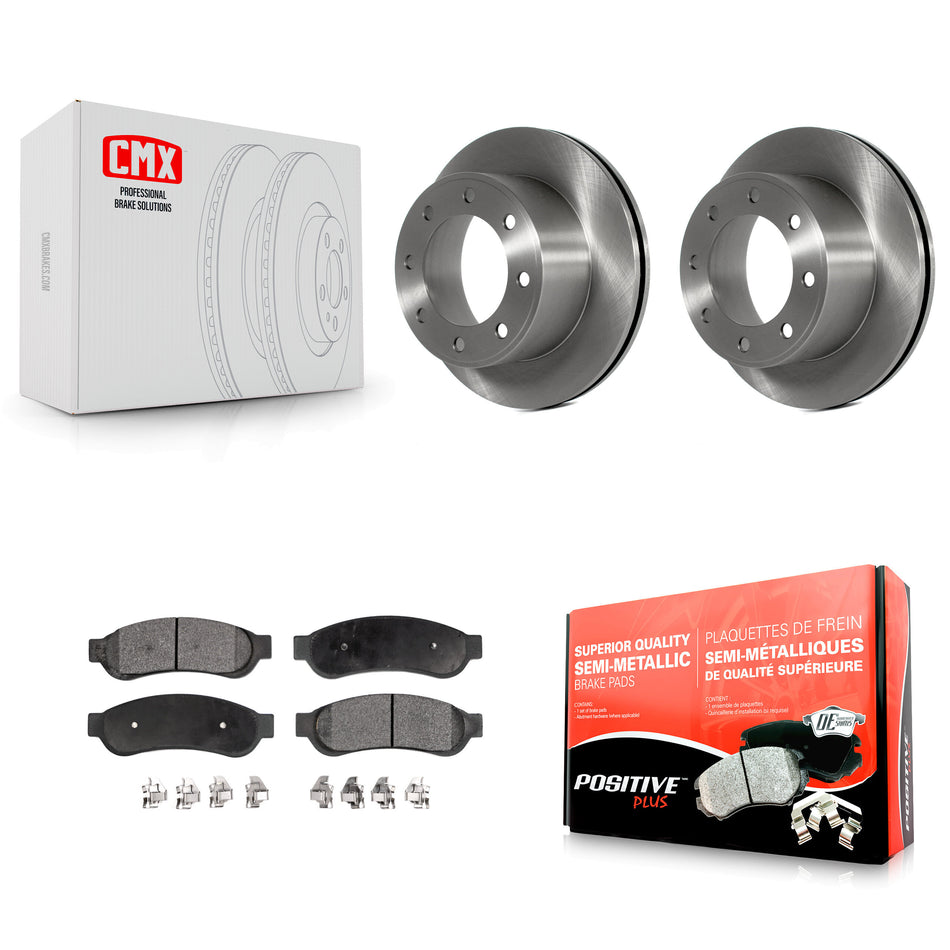 Rear Disc Brake Rotors And Semi-Metallic Pads Kit For Ford F-250 Super Duty F-350 K8F-101613