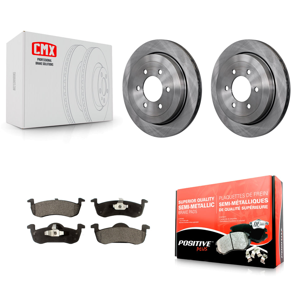 Rear Disc Brake Rotors And Semi-Metallic Pads Kit For 2007-2017 Ford Expedition Lincoln Navigator K8F-101614