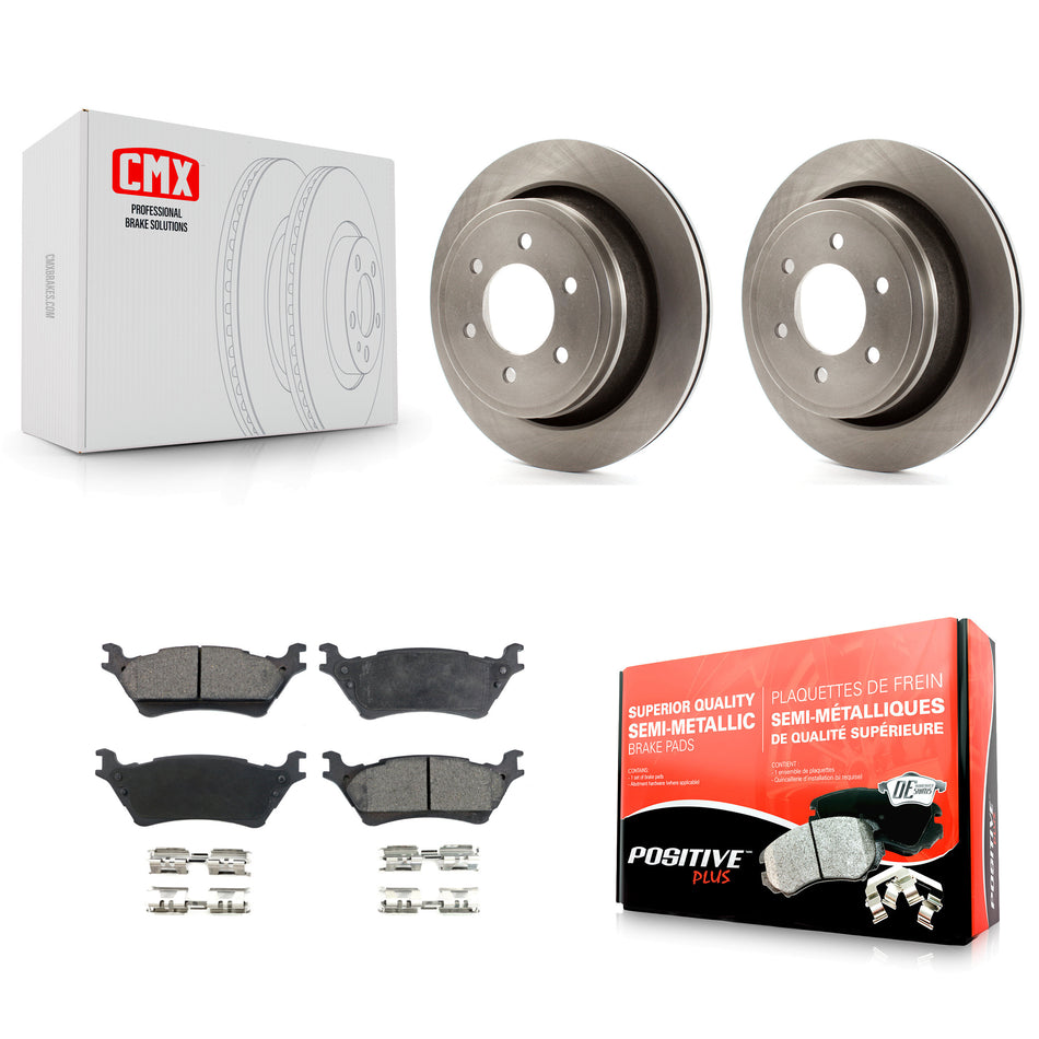 Rear Disc Brake Rotors And Semi-Metallic Pads Kit For Ford F-150 K8F-101626