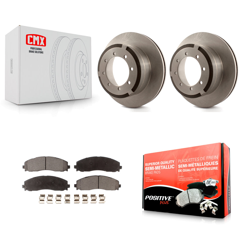 Rear Disc Brake Rotors And Semi-Metallic Pads Kit For Ford F-250 Super Duty F-350 F-450 K8F-101634