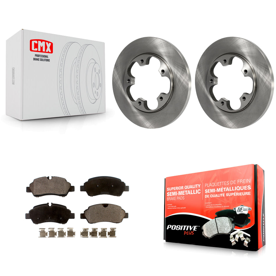 Rear Disc Brake Rotors And Semi-Metallic Pads Kit For Ford Transit-250 Transit-350 Transit-150 HD With 5 Lug Wheels K8F-101636