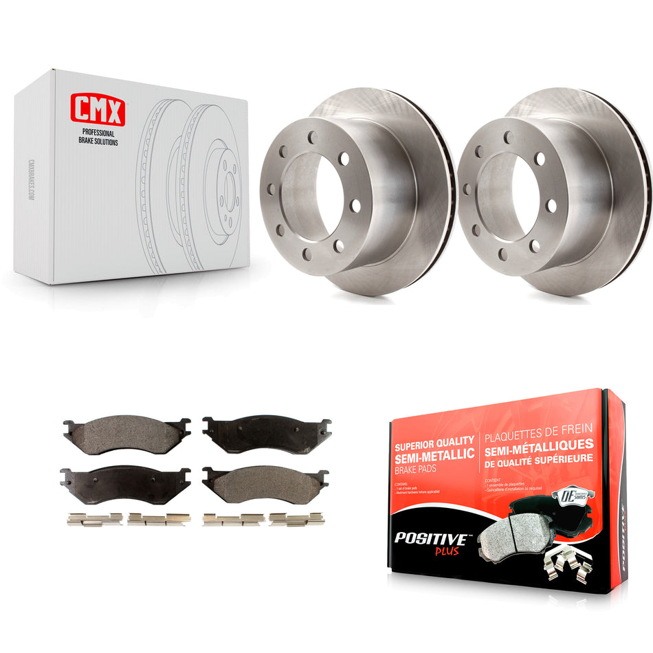 Rear Disc Brake Rotors And Semi-Metallic Pads Kit For 2001-2002 Dodge Ram 2500 3500 K8F-101645
