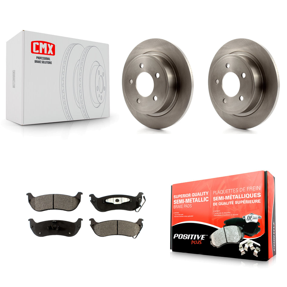 Rear Disc Brake Rotors And Semi-Metallic Pads Kit For 2004-2008 Chrysler Pacifica K8F-101653