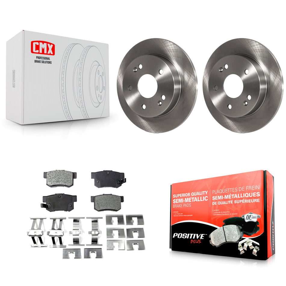 Rear Disc Brake Rotors And Semi-Metallic Pads Kit For 1997-2001 Honda Prelude K8F-101708