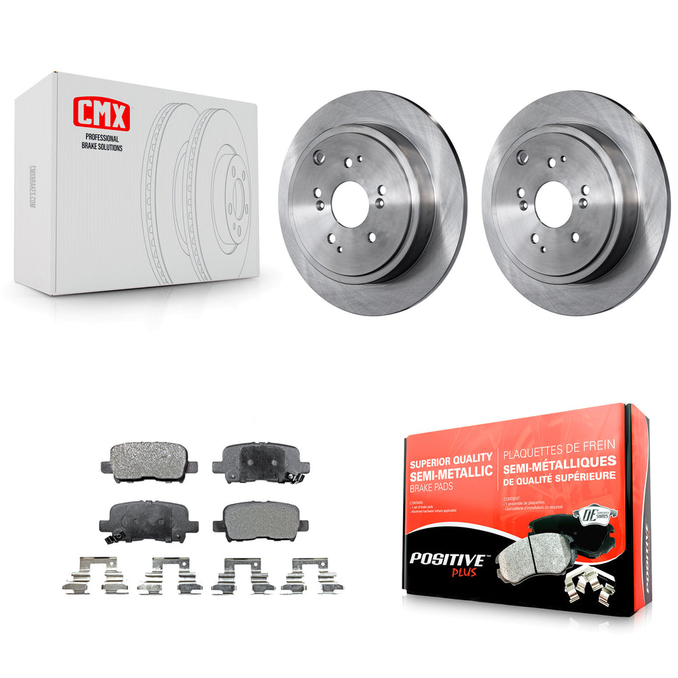 Rear Disc Brake Rotors And Semi-Metallic Pads Kit For Honda Pilot Acura MDX K8F-101733