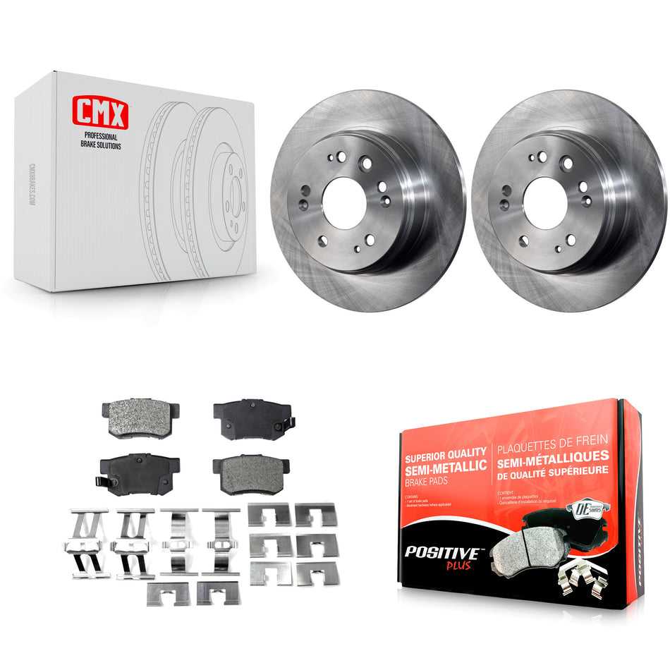 Rear Disc Brake Rotors And Semi-Metallic Pads Kit For 2002-2004 Honda CR-V K8F-101739