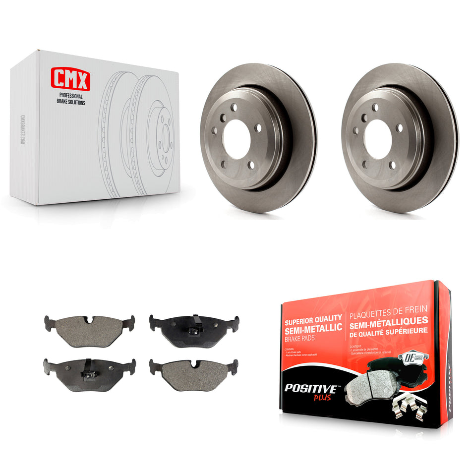 Rear Disc Brake Rotors And Semi-Metallic Pads Kit For 2001-2005 BMW 325xi K8F-101749