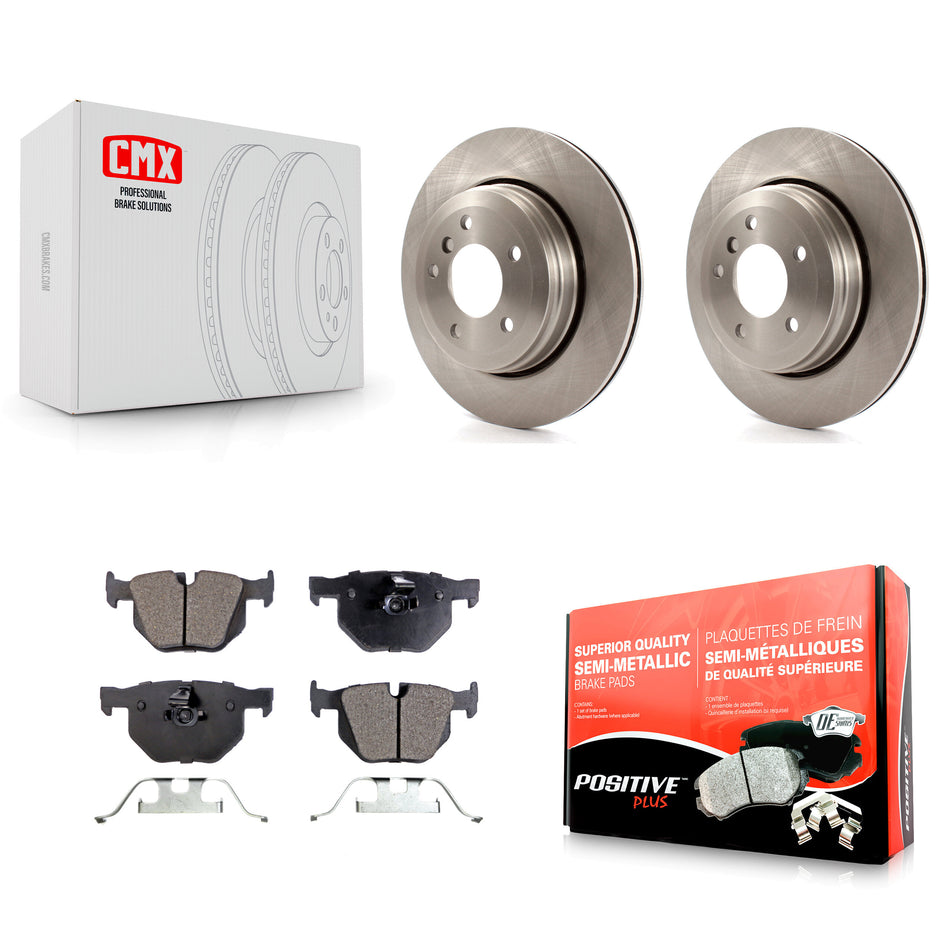 Rear Disc Brake Rotors And Semi-Metallic Pads Kit For BMW 530i 525i 528i K8F-101808