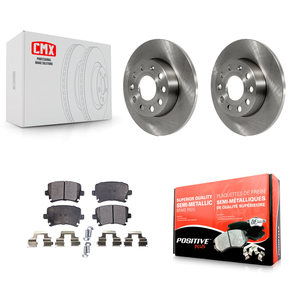 Rear Disc Brake Rotors And Semi-Metallic Pads Kit For Volkswagen Jetta Rabbit Audi A3 Quattro K8F-101820