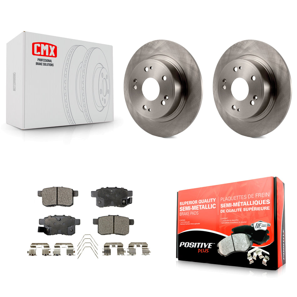 Rear Disc Brake Rotors And Semi-Metallic Pads Kit For Honda Accord Acura TSX K8F-101853
