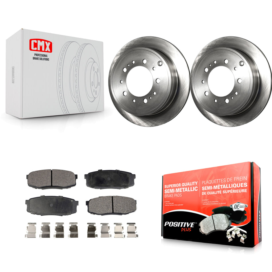 Rear Disc Brake Rotors And Semi-Metallic Pads Kit For Toyota Tundra Sequoia Lexus LX570 Land Cruiser K8F-101856
