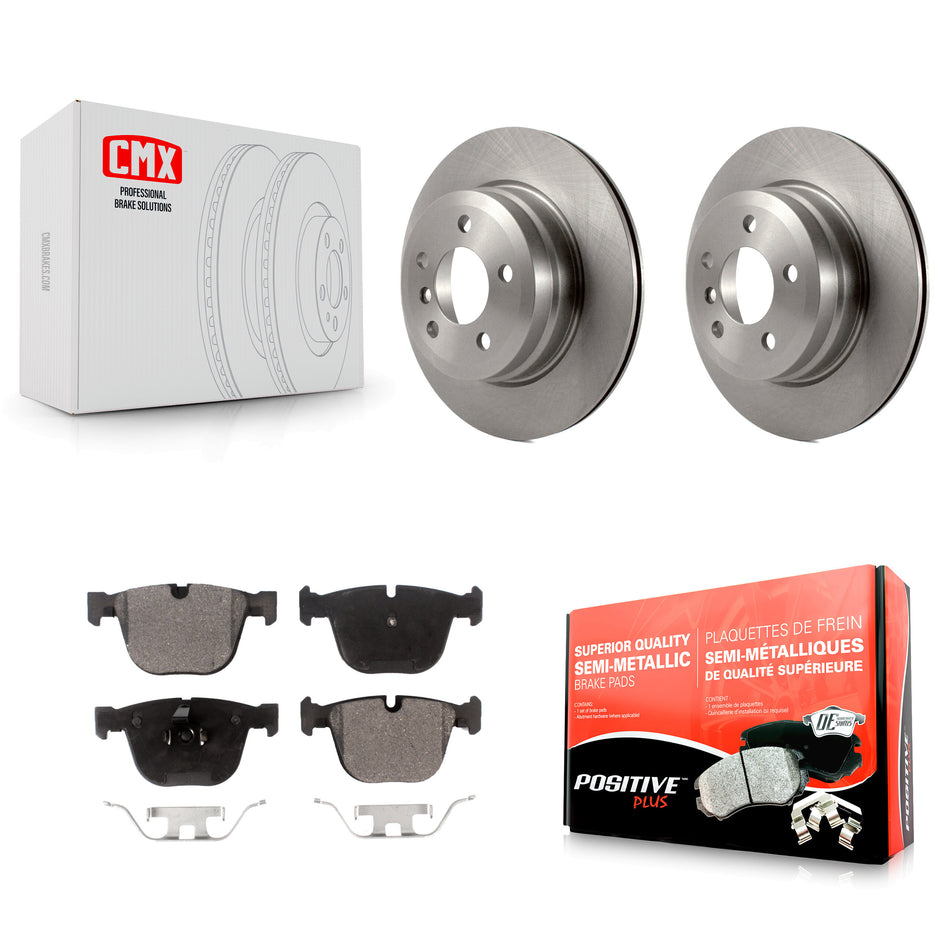 Rear Disc Brake Rotors And Semi-Metallic Pads Kit For 2009 BMW X6 xDrive35i From 10 08 K8F-101860