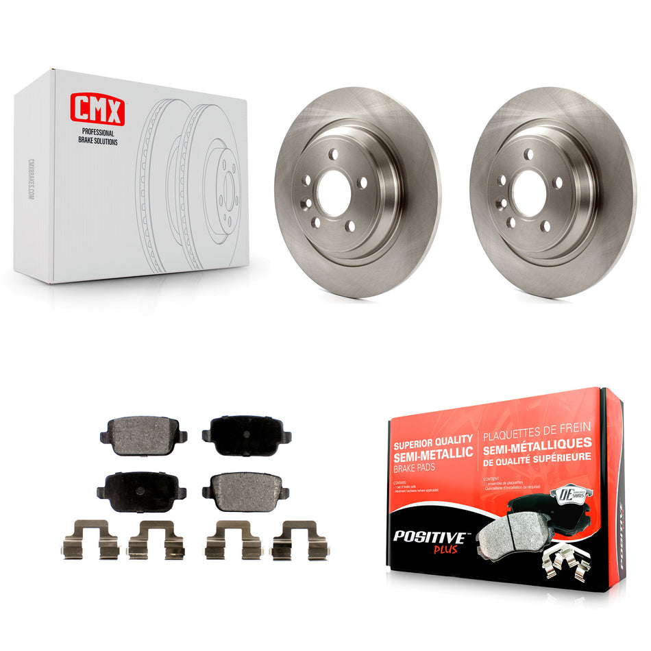 Rear Disc Brake Rotors And Semi-Metallic Pads Kit For 2008-2011 Volvo S80 FWD With Electric Parking K8F-101868
