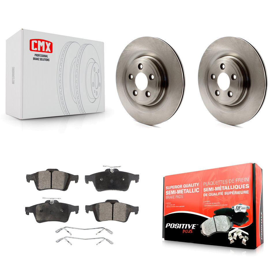 Rear Disc Brake Rotors And Semi-Metallic Pads Kit For Jaguar XF XJ XK S-Type XJ8 Vanden Plas XKR XJR Super V8 K8F-101877