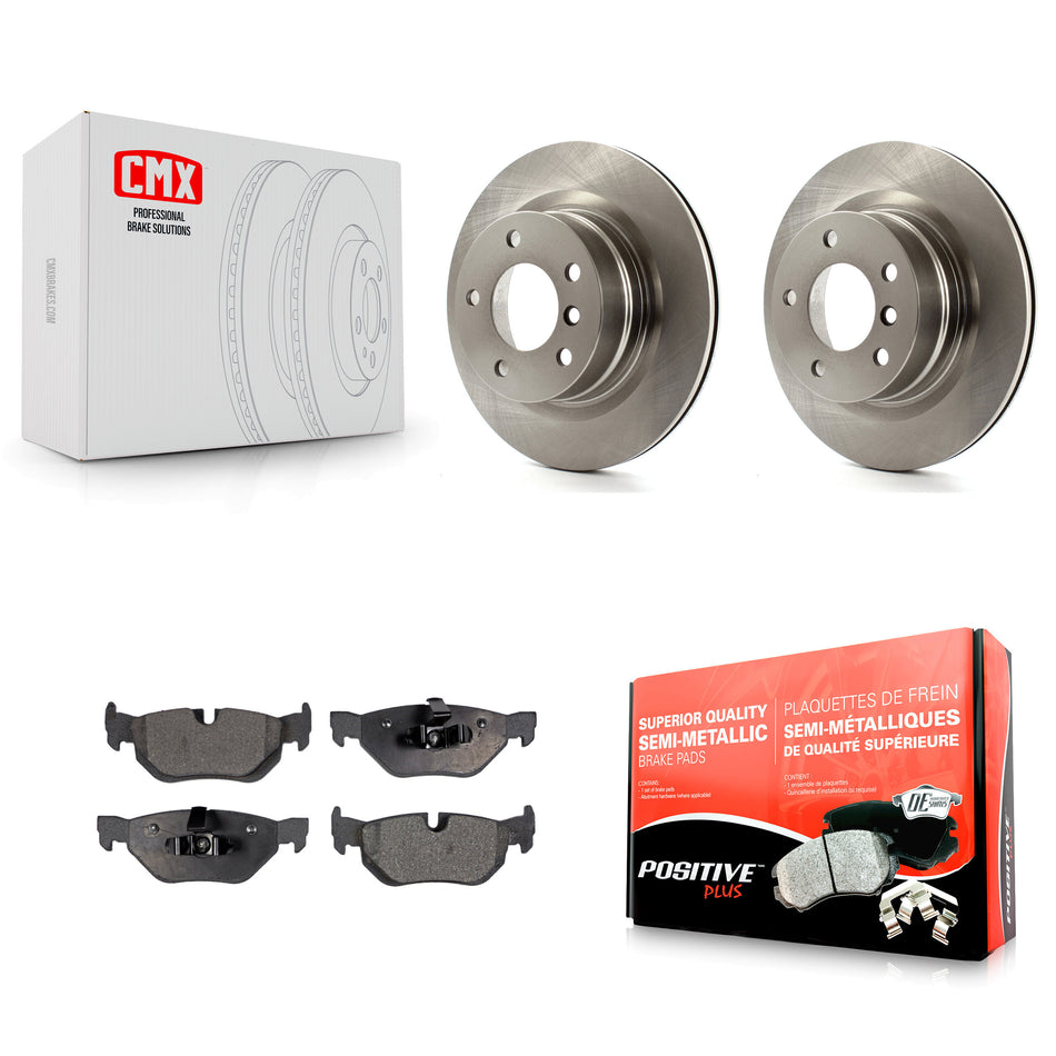 Rear Disc Brake Rotors And Semi-Metallic Pads Kit For 2008-2013 BMW 128i K8F-101884