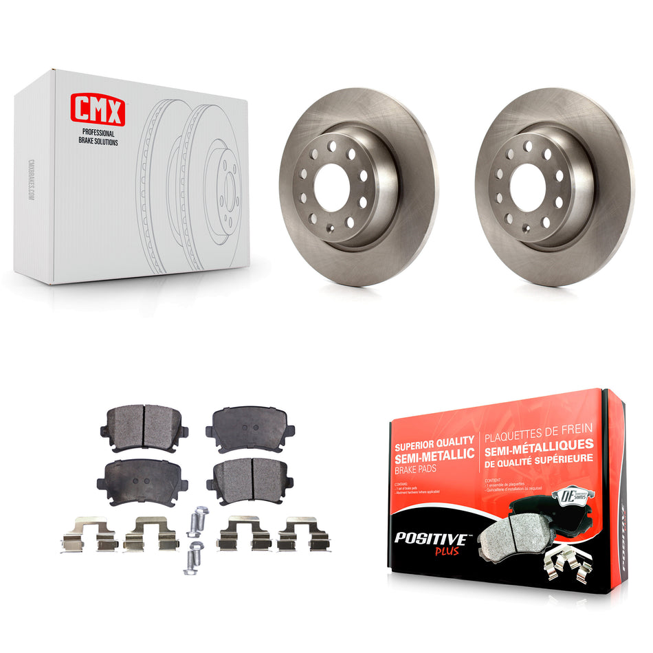 Rear Disc Brake Rotors And Semi-Metallic Pads Kit For Volkswagen Tiguan CC Jetta Audi Passat GTI A3 Eos Q3 Limited Quattro K8F-101904