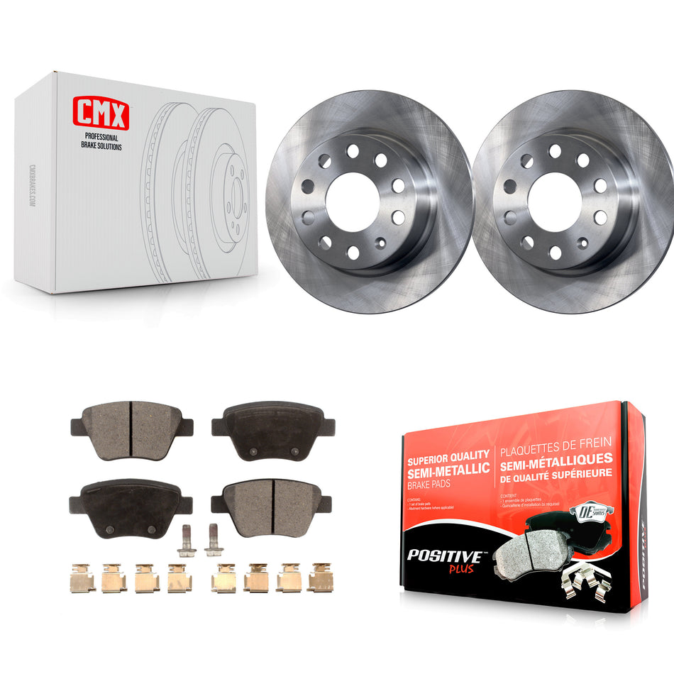 Rear Disc Brake Rotors And Semi-Metallic Pads Kit For Volkswagen Beetle GTI Eos With 253mm Diameter Rotor K8F-101911
