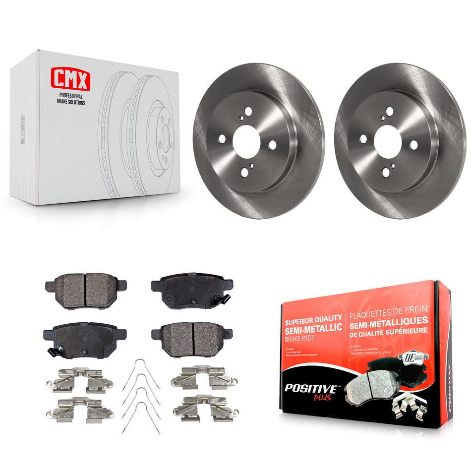 Rear Disc Brake Rotors And Semi-Metallic Pads Kit For 2012-2018 Toyota Yaris K8F-101939
