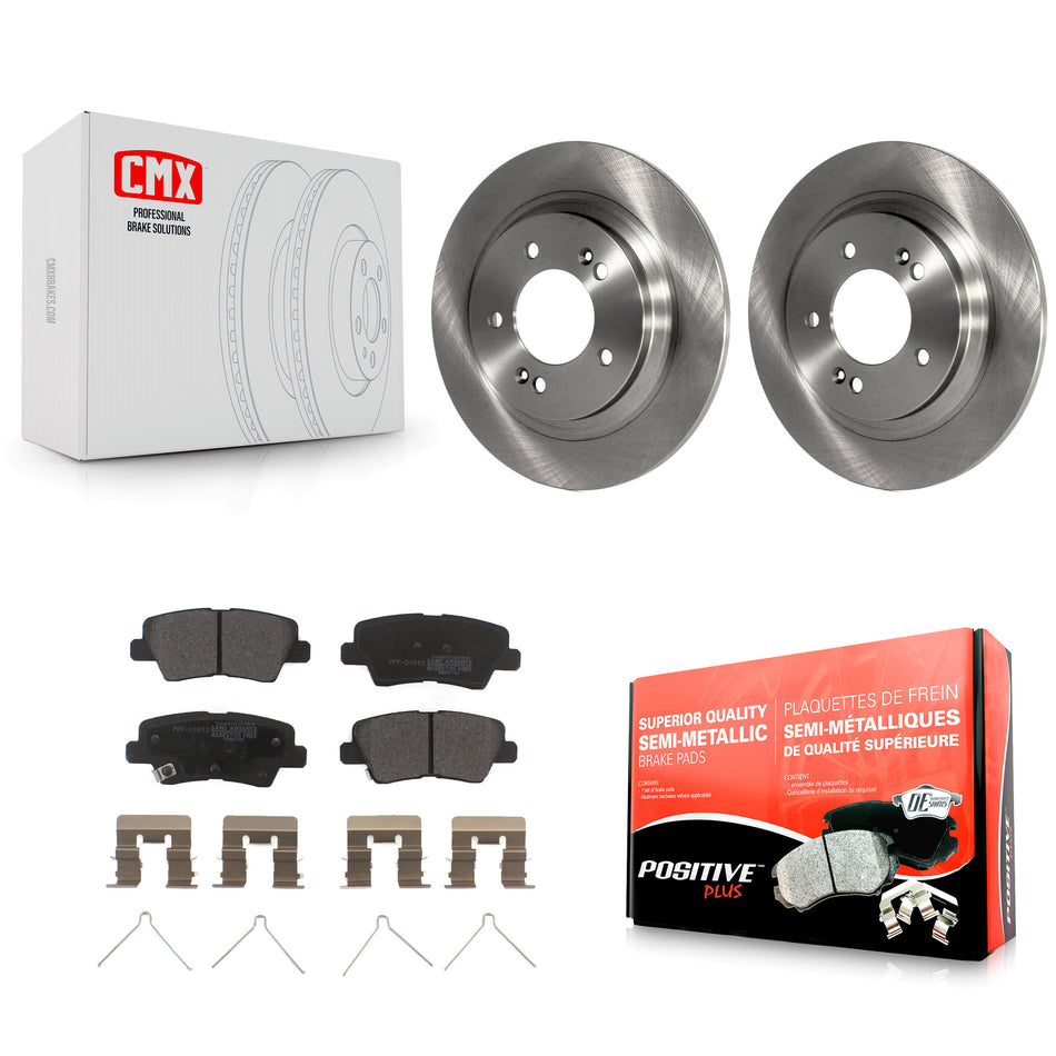 Rear Disc Brake Rotors And Semi-Metallic Pads Kit For Hyundai Sonata Kia Optima Elantra GT Soul EV Forte Forte5 K8F-101945