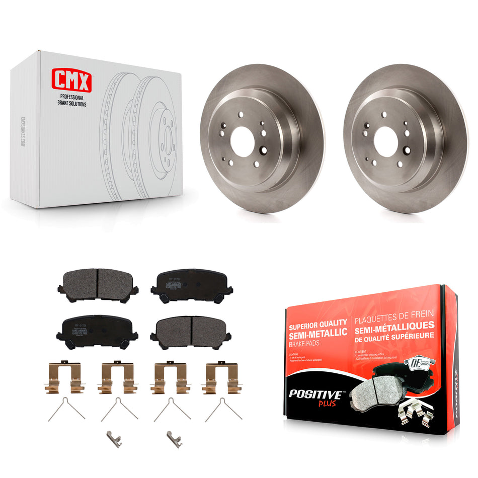 Rear Disc Brake Rotors And Semi-Metallic Pads Kit For 2014-2016 Acura MDX K8F-101948