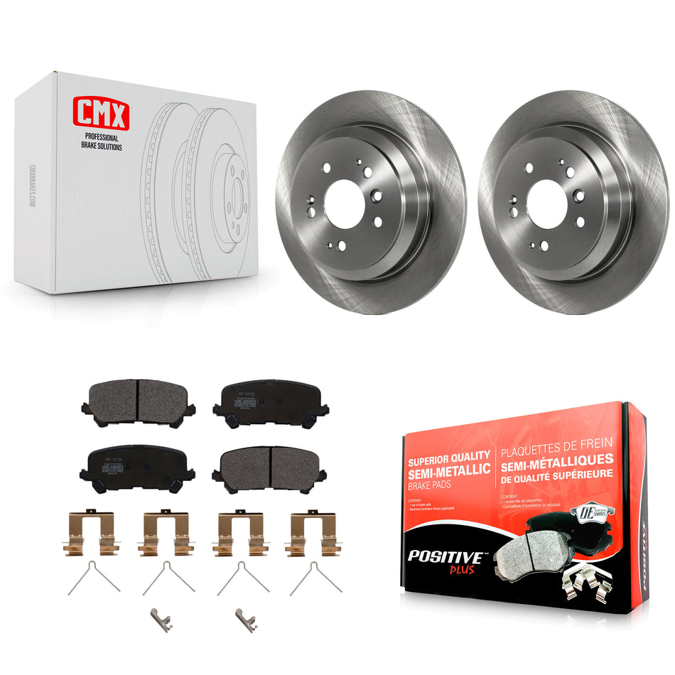 Rear Disc Brake Rotors And Semi-Metallic Pads Kit For Honda Pilot Ridgeline Passport K8F-101964