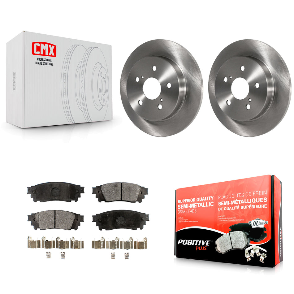Rear Disc Brake Rotors And Semi-Metallic Pads Kit For Toyota Camry RAV4 Lexus NX200t C-HR NX300 ES350 Avalon NX300h ES300h UX250h UX200 ES250 Venza Corolla Cross K8F-101966