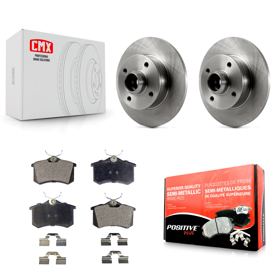 Rear Disc Brake Rotors Hub Assembly And Semi-Metallic Pads Kit For Volkswagen Jetta Golf Passat Corrado Scirocco K8F-101983