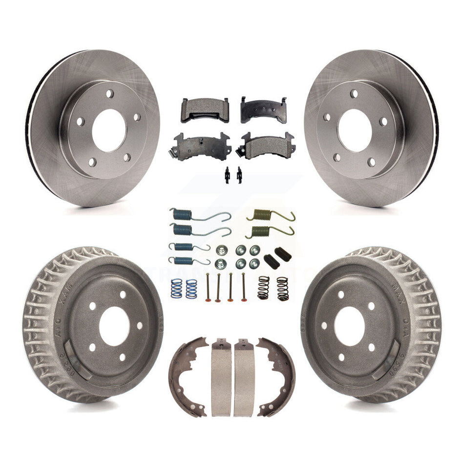 Front Rear Disc Brake Rotors Semi-Metallic Pads And Drum Kit (7Pc) For Chevrolet S10 GMC Sonoma Blazer Jimmy Oldsmobile Bravada Typhoon K8F-101987