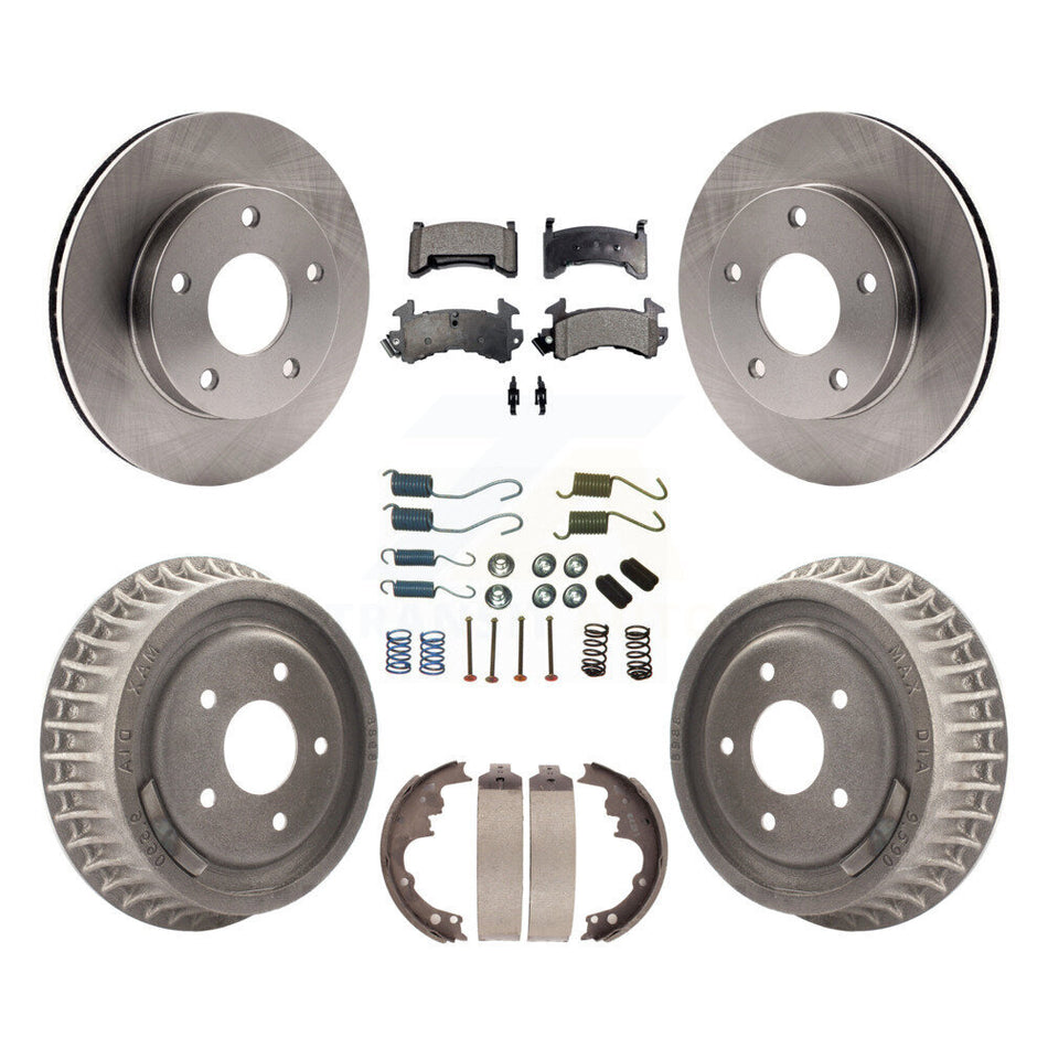 Front Rear Disc Brake Rotors Semi-Metallic Pads And Drum Kit (7Pc) For Chevrolet S10 GMC Sonoma Blazer Jimmy Oldsmobile Bravada Typhoon K8F-101987