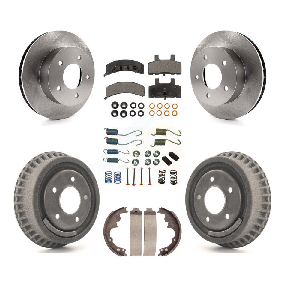 Front Rear Disc Brake Rotors Semi-Metallic Pads And Drum Kit (7Pc) For 1990-2002 Chevrolet Astro GMC Safari AWD K8F-101989