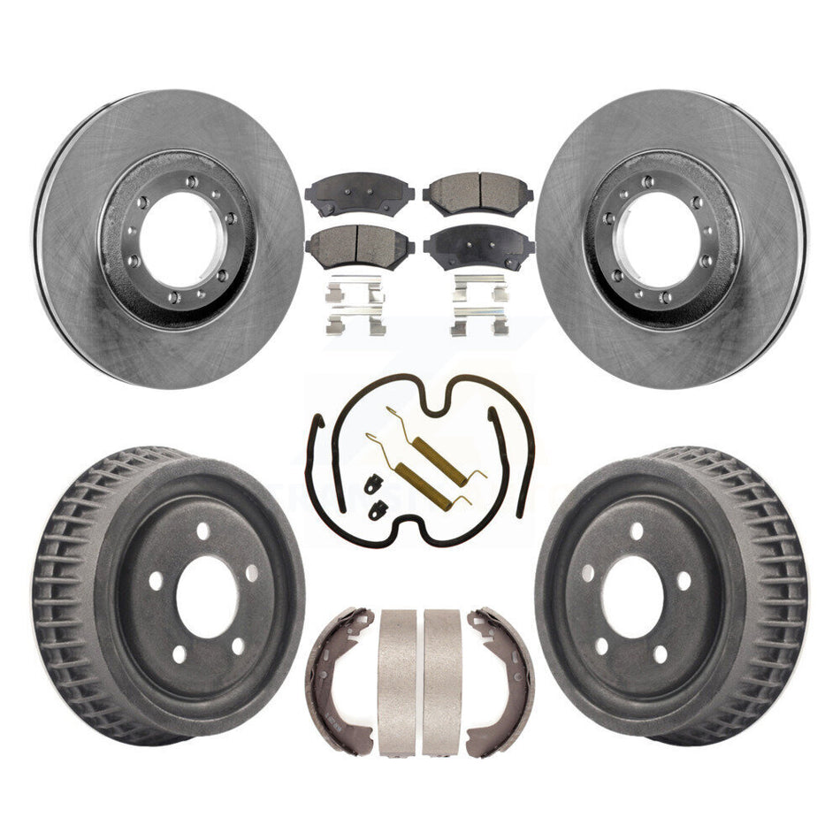 Front Rear Disc Brake Rotors Semi-Metallic Pads And Drum Kit (7Pc) For Buick Century Chevrolet Venture Pontiac Montana Oldsmobile Silhouette Trans Sport K8F-101996