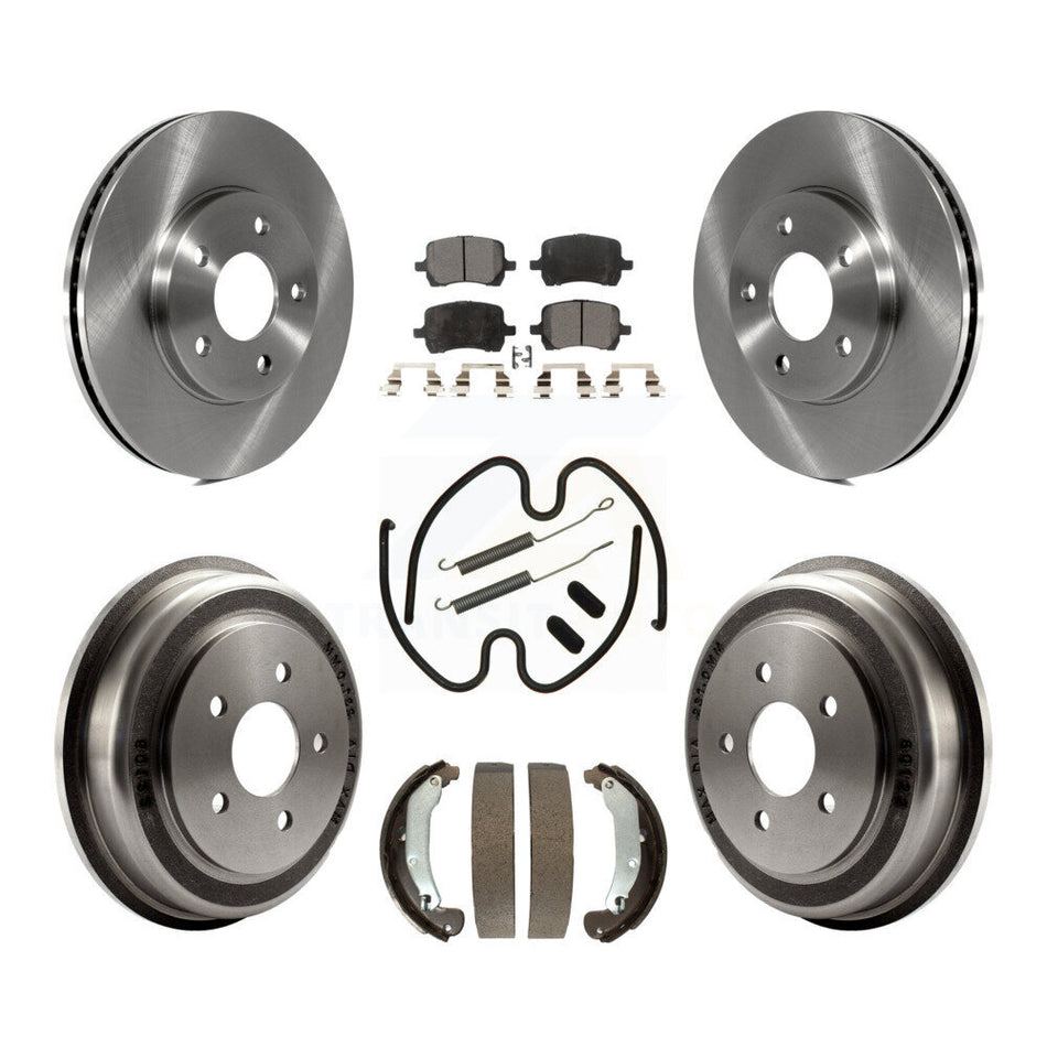 Front Rear Disc Brake Rotors Semi-Metallic Pads And Drum Kit (7Pc) For Chevrolet HHR K8F-102013