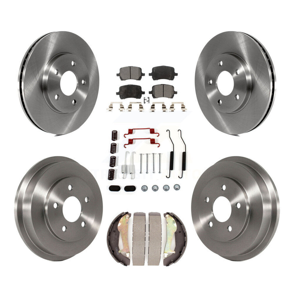 Front Rear Disc Brake Rotors Semi-Metallic Pads And Drum Kit (7Pc) For Chevrolet HHR K8F-102015
