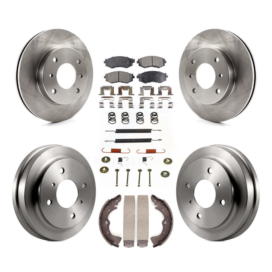 Front Rear Disc Brake Rotors Semi-Metallic Pads And Drum Kit (7Pc) For 2002-2006 Nissan Sentra 1.8L K8F-102068