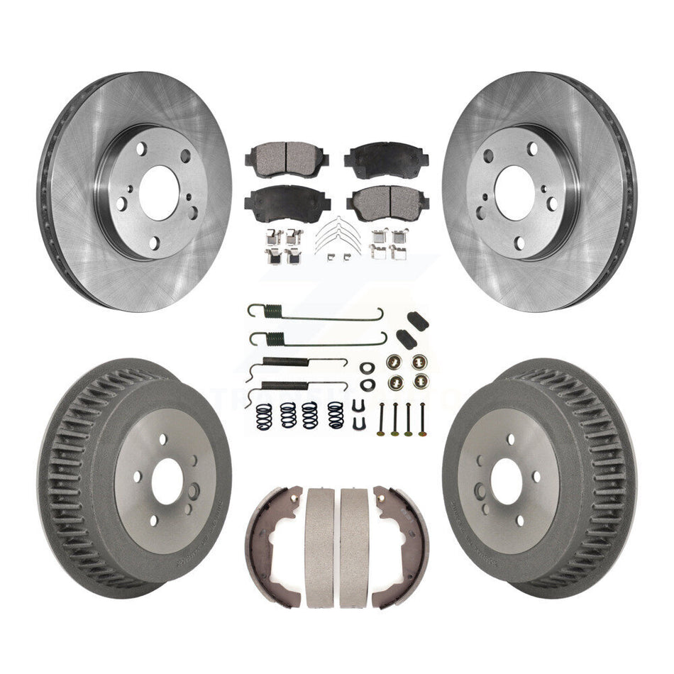 Front Rear Disc Brake Rotors Semi-Metallic Pads And Drum Kit (7Pc) For 1998-2003 Toyota Sienna K8F-102082