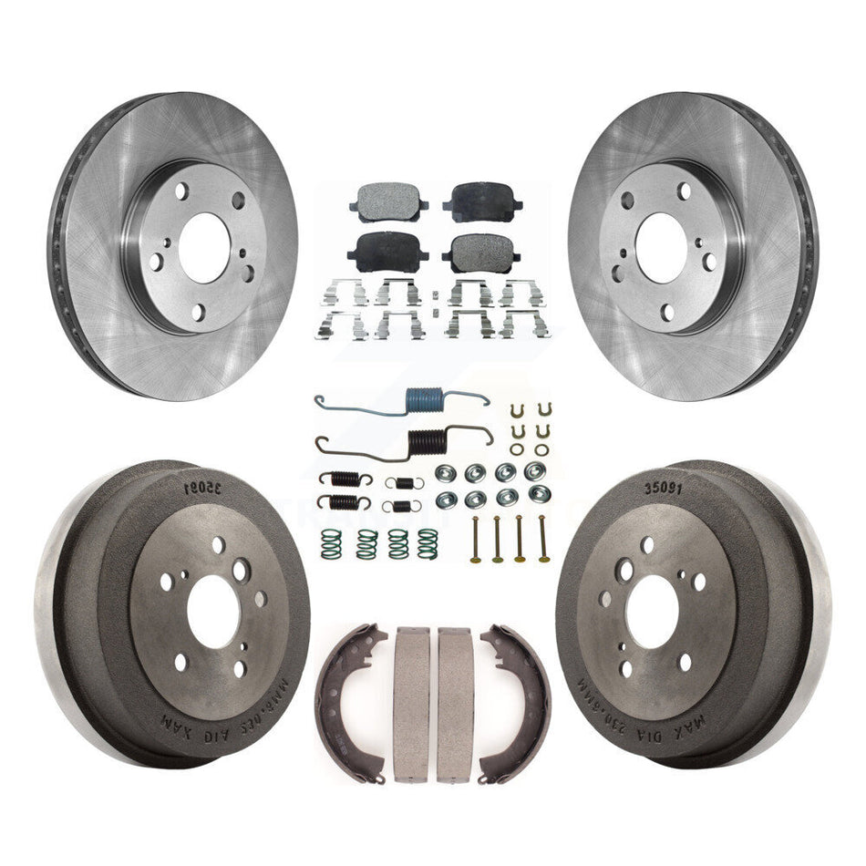 Front Rear Disc Brake Rotors Semi-Metallic Pads And Drum Kit (7Pc) For 2002-2003 Toyota Solara 2.4L K8F-102085