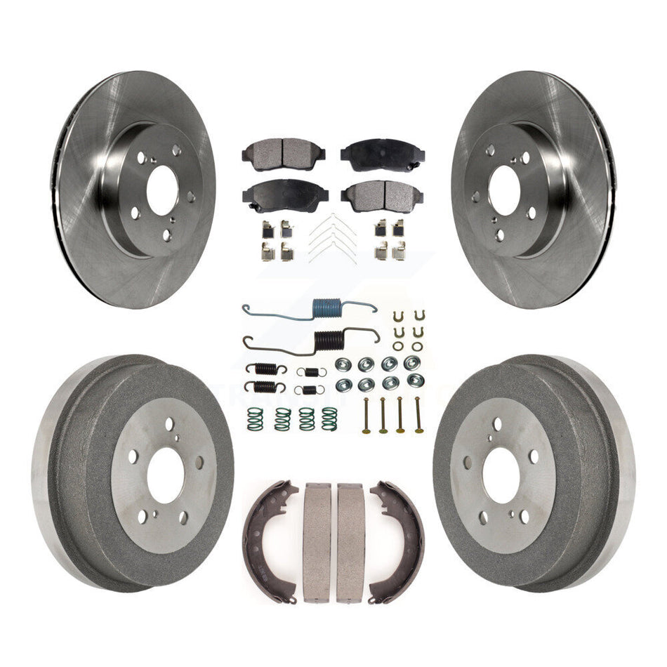 Front Rear Disc Brake Rotors Semi-Metallic Pads And Drum Kit (7Pc) For 1996-2000 Toyota RAV4 K8F-102094