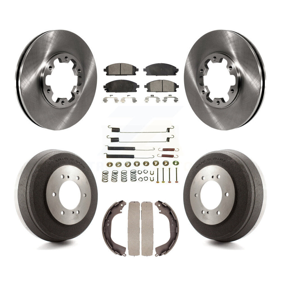 Front Rear Disc Brake Rotors Semi-Metallic Pads And Drum Kit (7Pc) For Nissan Pathfinder INFINITI QX4 K8F-102097