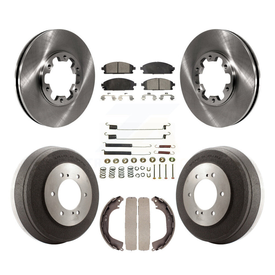 Front Rear Disc Brake Rotors Semi-Metallic Pads And Drum Kit (7Pc) For Nissan Pathfinder INFINITI QX4 K8F-102097