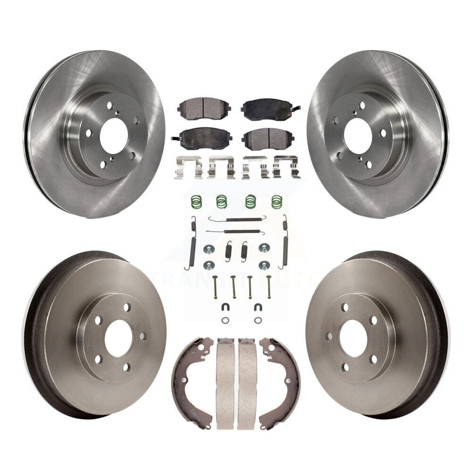 Front Rear Disc Brake Rotors Semi-Metallic Pads And Drum Kit (7Pc) For 2002-2003 Subaru Impreza Outback RS TS K8F-102099