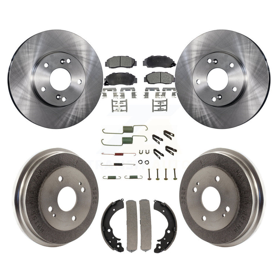 Front Rear Disc Brake Rotors Semi-Metallic Pads And Drum Kit (7Pc) For Honda Accord 3.0L K8F-102100