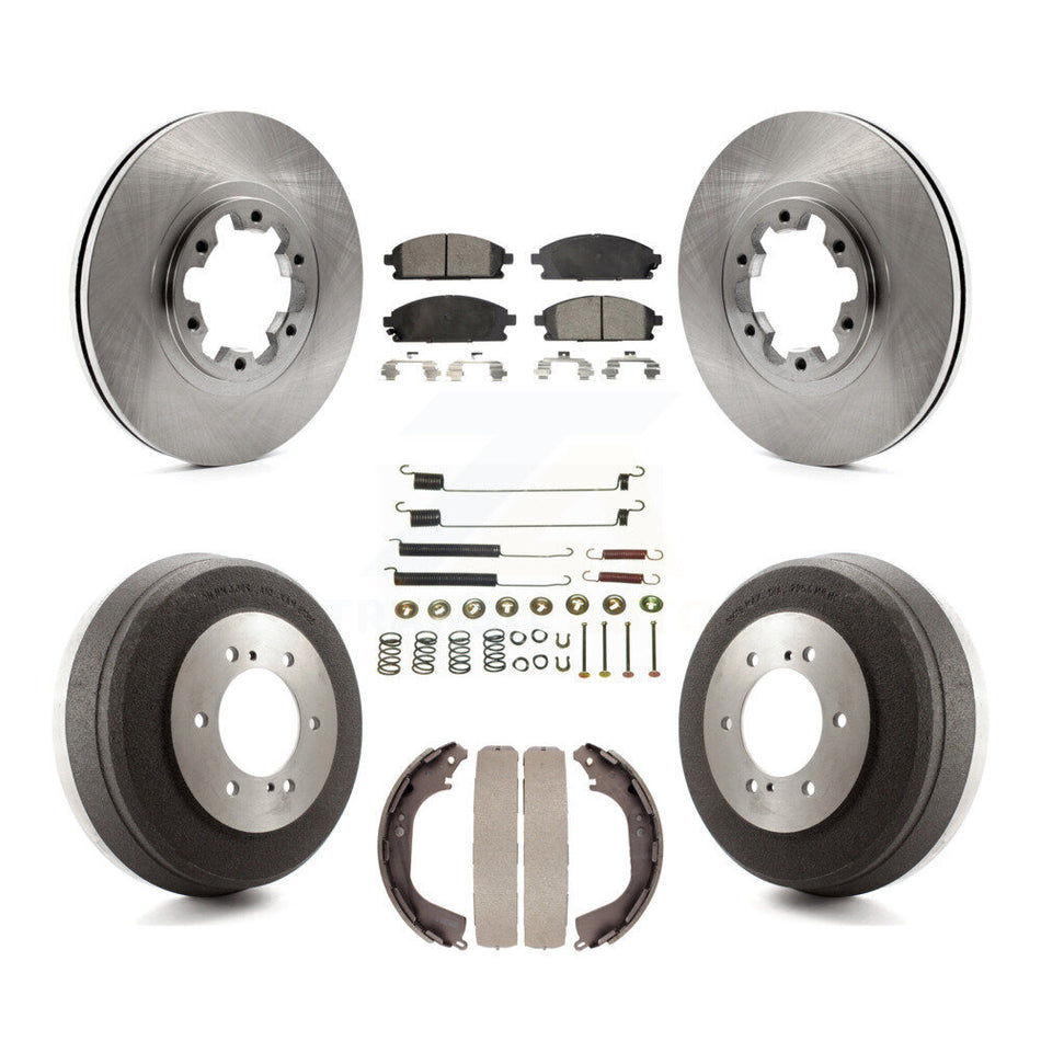 Front Rear Disc Brake Rotors Semi-Metallic Pads And Drum Kit (7Pc) For Nissan Pathfinder INFINITI QX4 K8F-102105